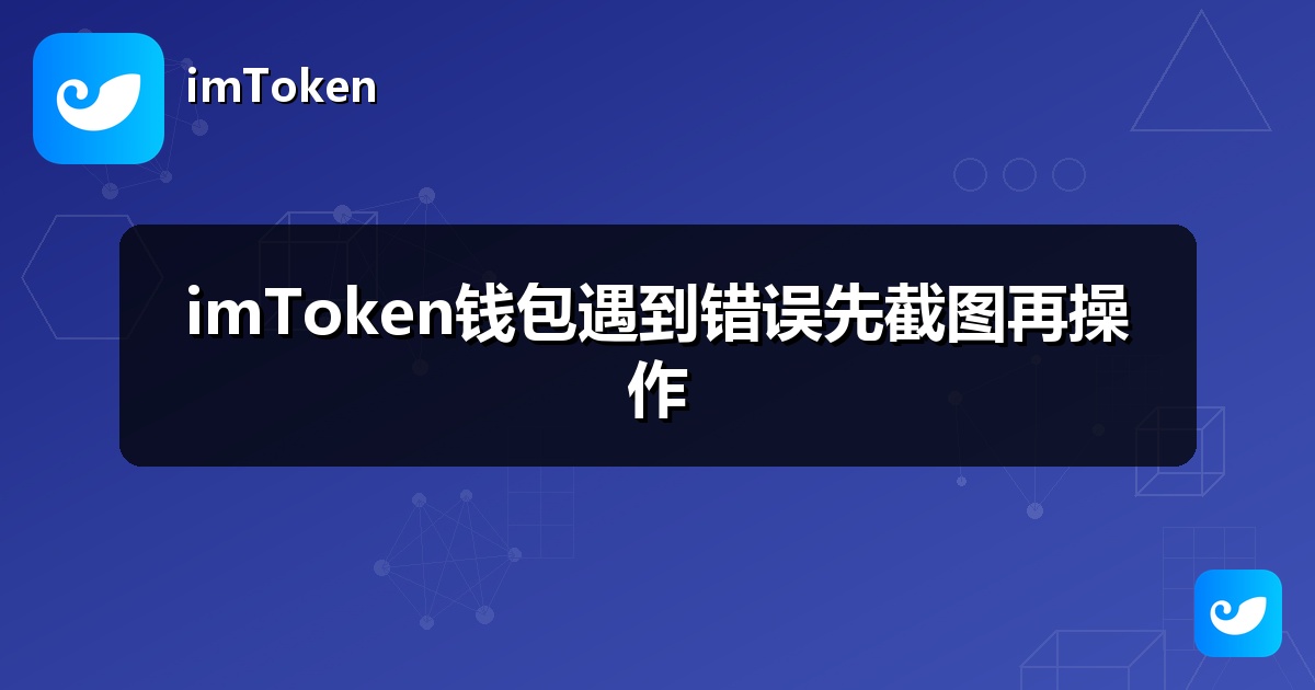 imToken钱包遇到错误先截图再操作